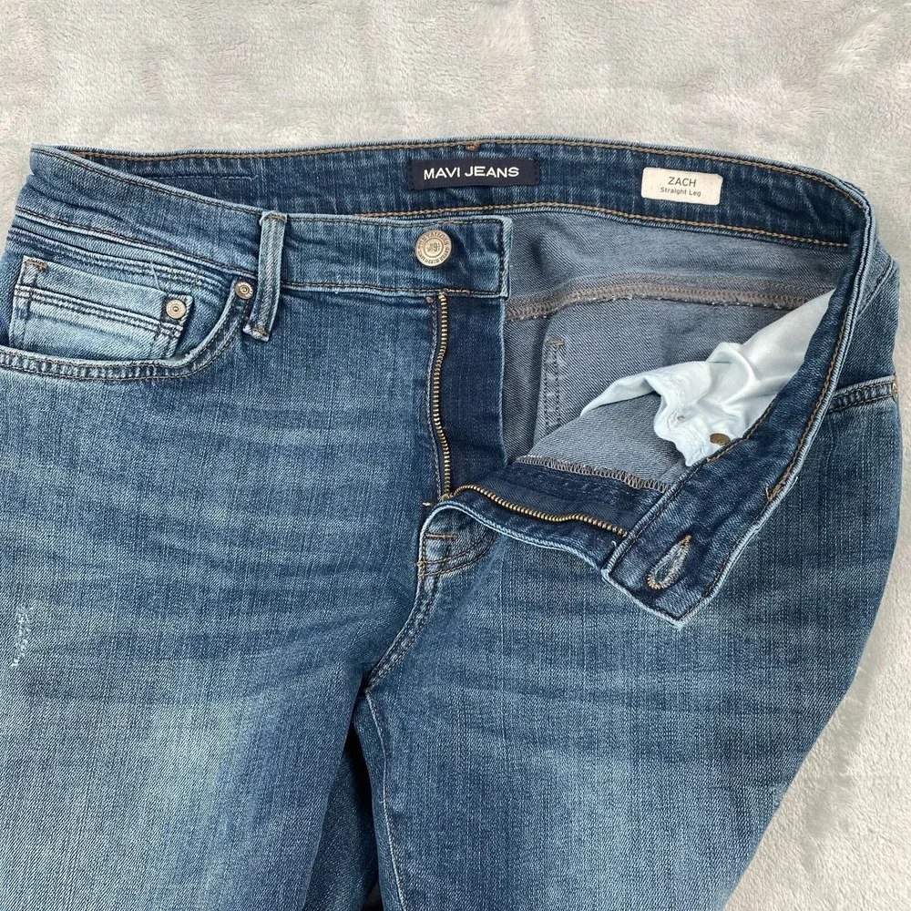 Mavi Jeans Zach Mens 33x32‎ (33x29) Blue Straight Leg Stretch Lightweight Denim